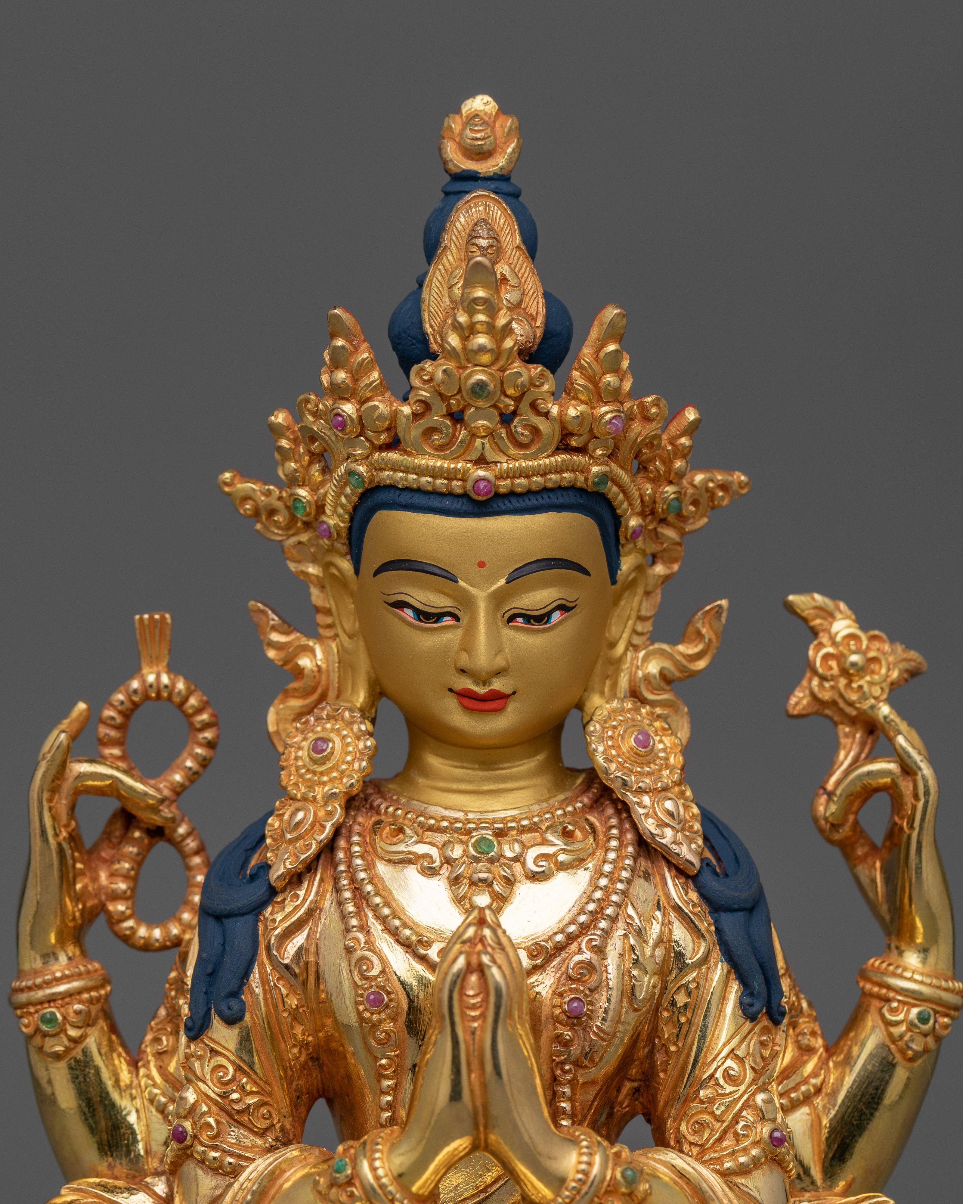 Traditional Himalayan Statue of Chenrezig | Protector of All Beings