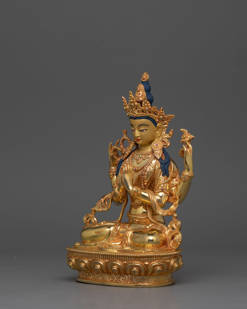 Traditional Himalayan Statue of Chenrezig | Protector of All Beings