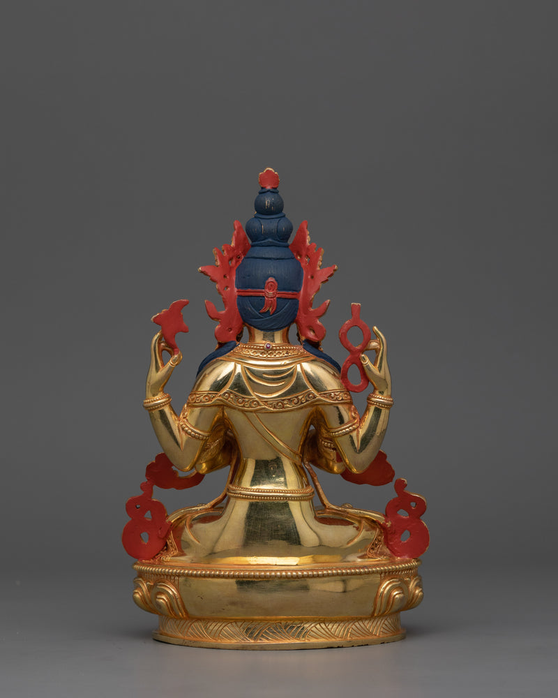 Traditional Himalayan Statue of Chenrezig | Protector of All Beings