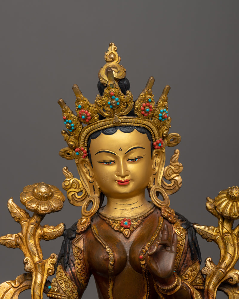 Compassionate Savior Green Tara Statue | Also known as  Swift Liberator