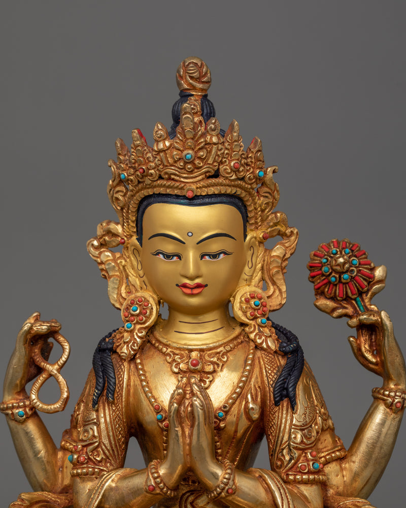 Himalayan Sculpture of Chenrezig | Symbol of Universal Compassion