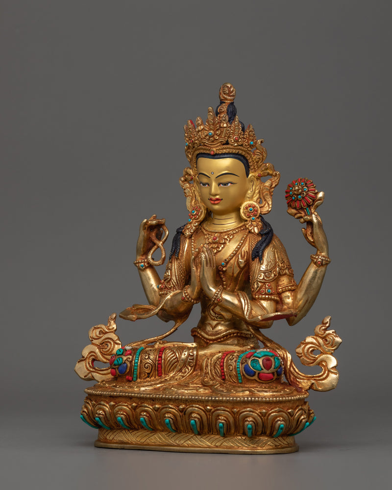 Himalayan Sculpture of Chenrezig | Symbol of Universal Compassion