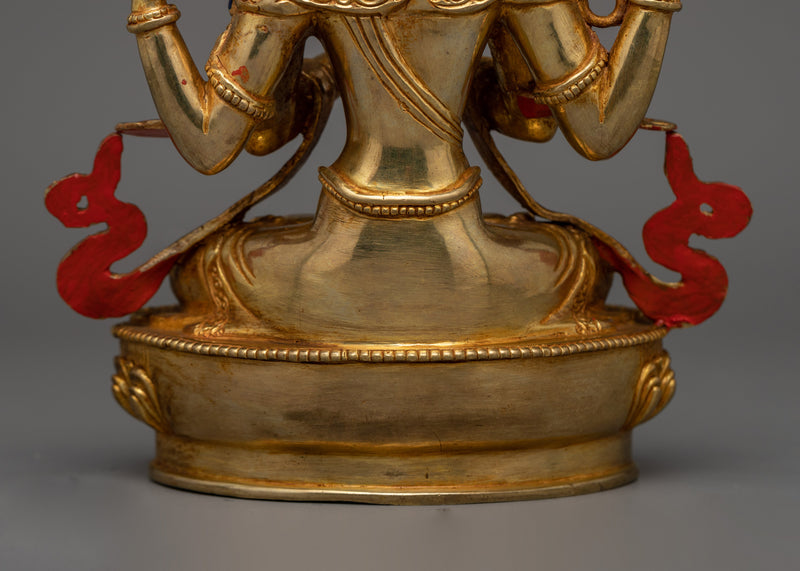 Handmade Himalayan Statue of Chenrezig | Bodhisattva of Compassion
