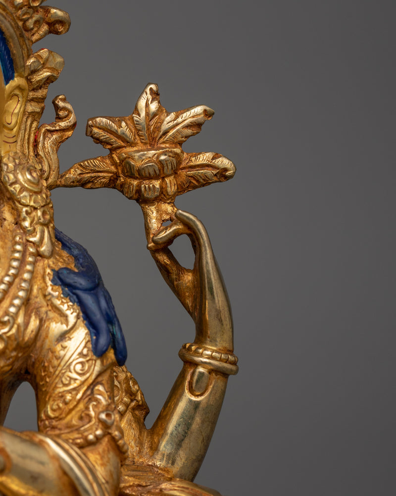 Handmade Himalayan Statue of Chenrezig | Bodhisattva of Compassion