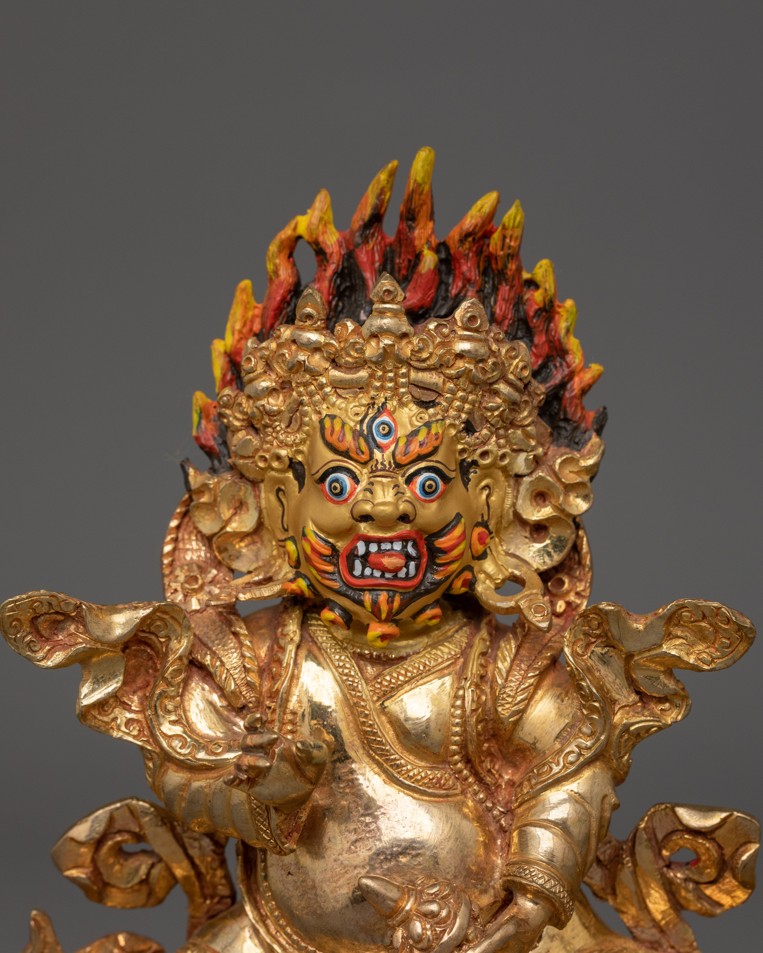 Himalayan Statue of Mahakala With Danda | Fierce Guardian of Dharma