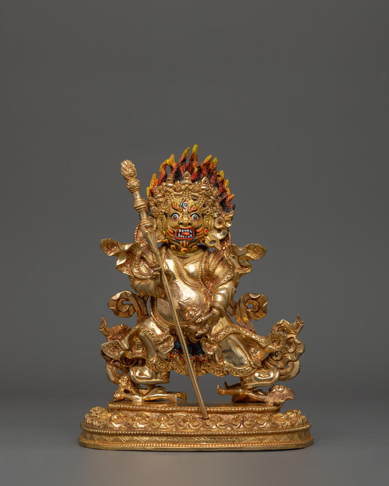 Himalayan Statue of Mahakala With Danda | Fierce Guardian of Dharma
