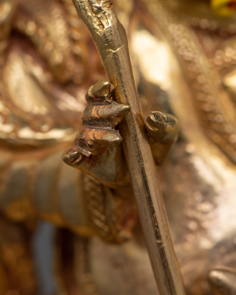 Himalayan Statue of Mahakala With Danda | Fierce Guardian of Dharma