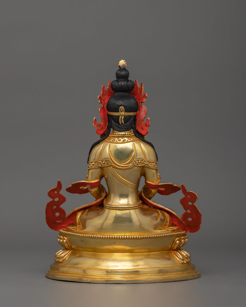 Tibetan Handmade Amitayus Statue | Dharma Protector