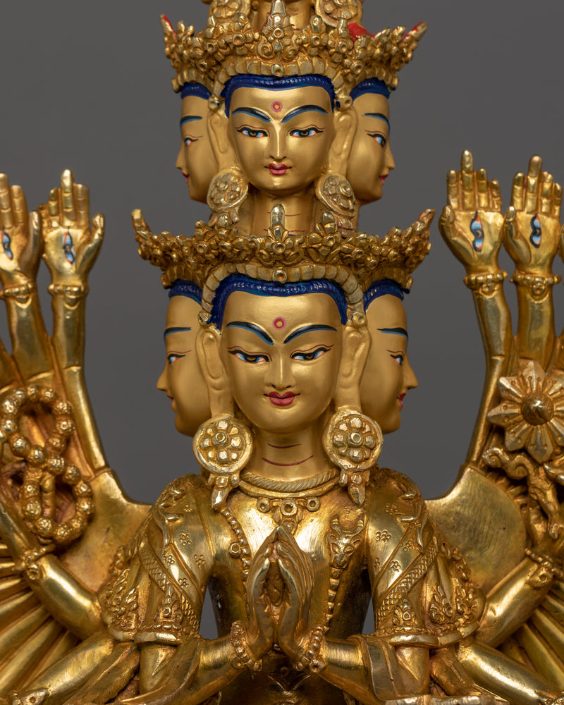 1000 Armed Chenresig handmade statue | The Bodhisattva of Compassion
