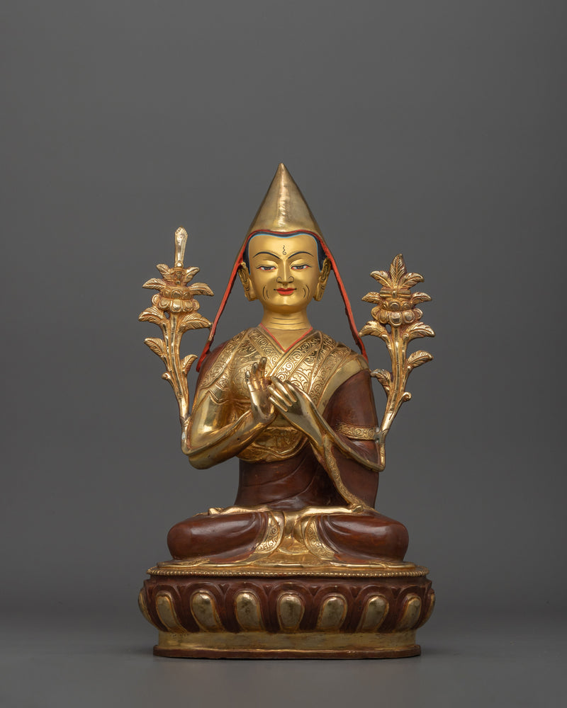 Himalayan Statue Tsongkhapa Set | Gelug Guru Figures