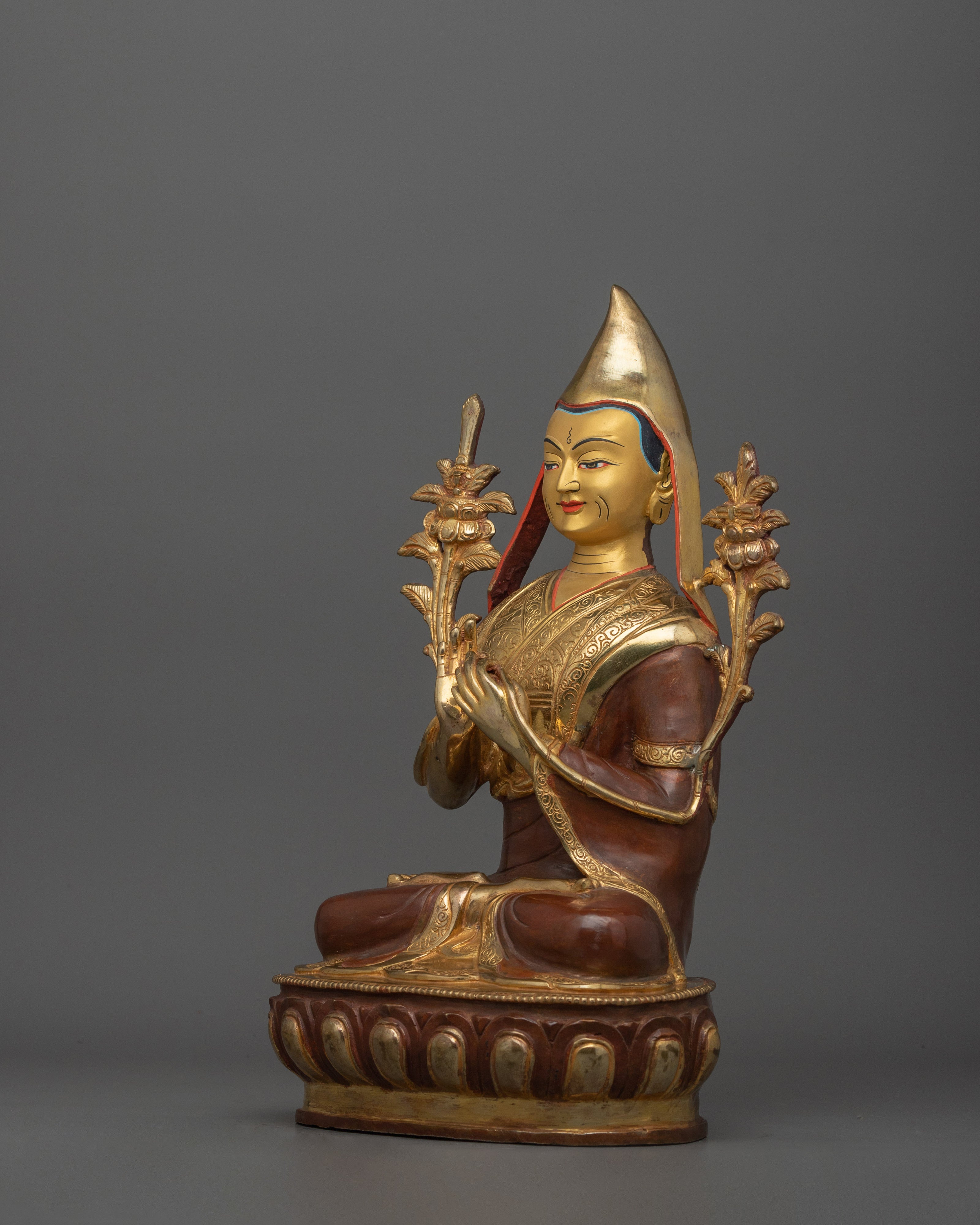 Himalayan Statue Tsongkhapa Set | Gelug Guru Figures