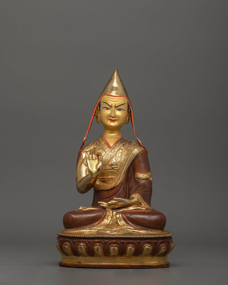 Himalayan Statue Tsongkhapa Set | Gelug Guru Figures