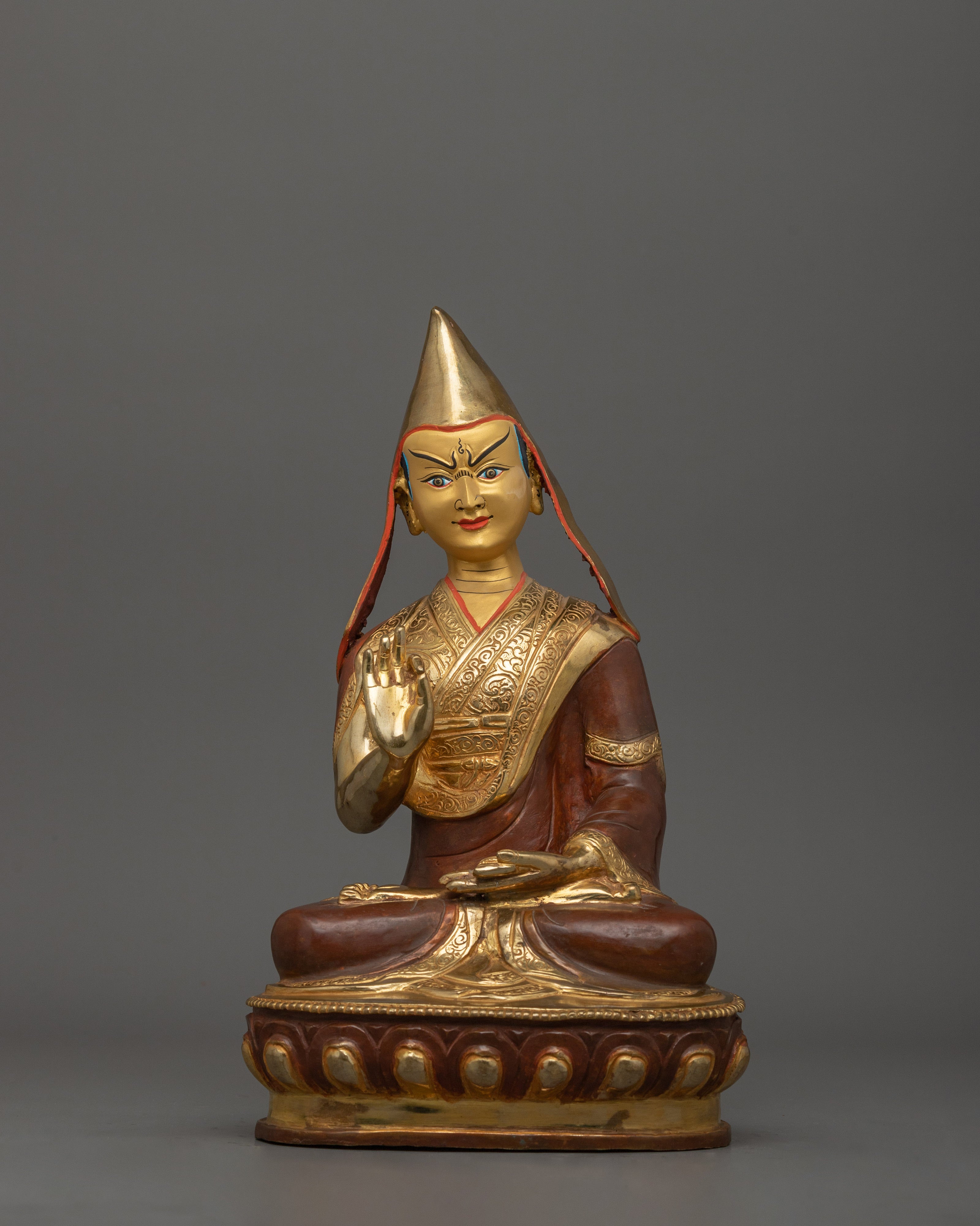 Himalayan Statue Tsongkhapa Set | Gelug Guru Figures