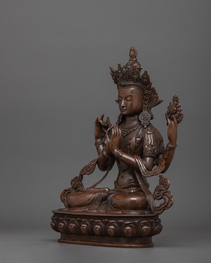 Himalayan Handmade Statue of Chenrezig | The Compassionate One