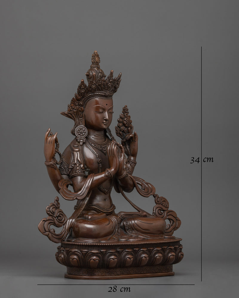 himalayan-handmade-statue-of-chenrezig