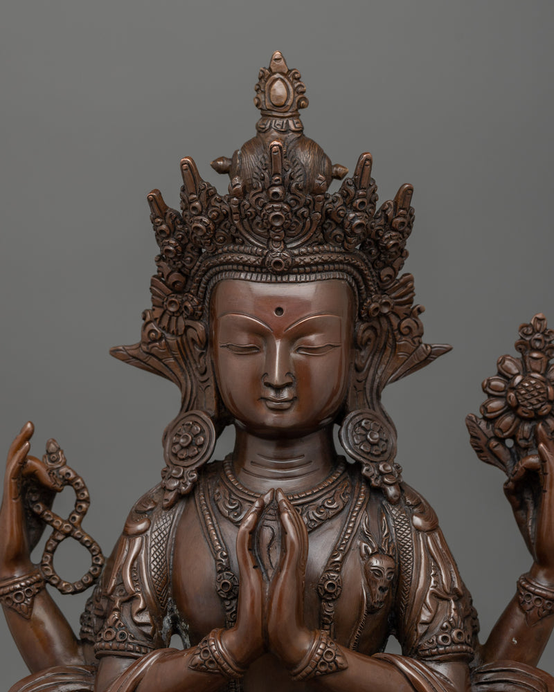 Himalayan Handmade Statue of Chenrezig | The Compassionate One