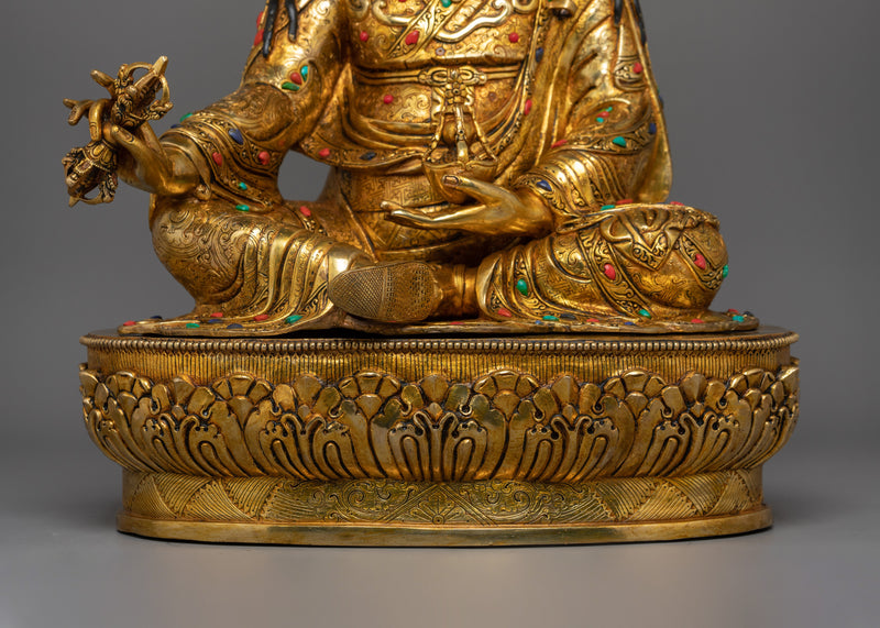Handcrafted Statue of Guru Rinpoche With Consort | Tibetan Tantric Master with Dakini