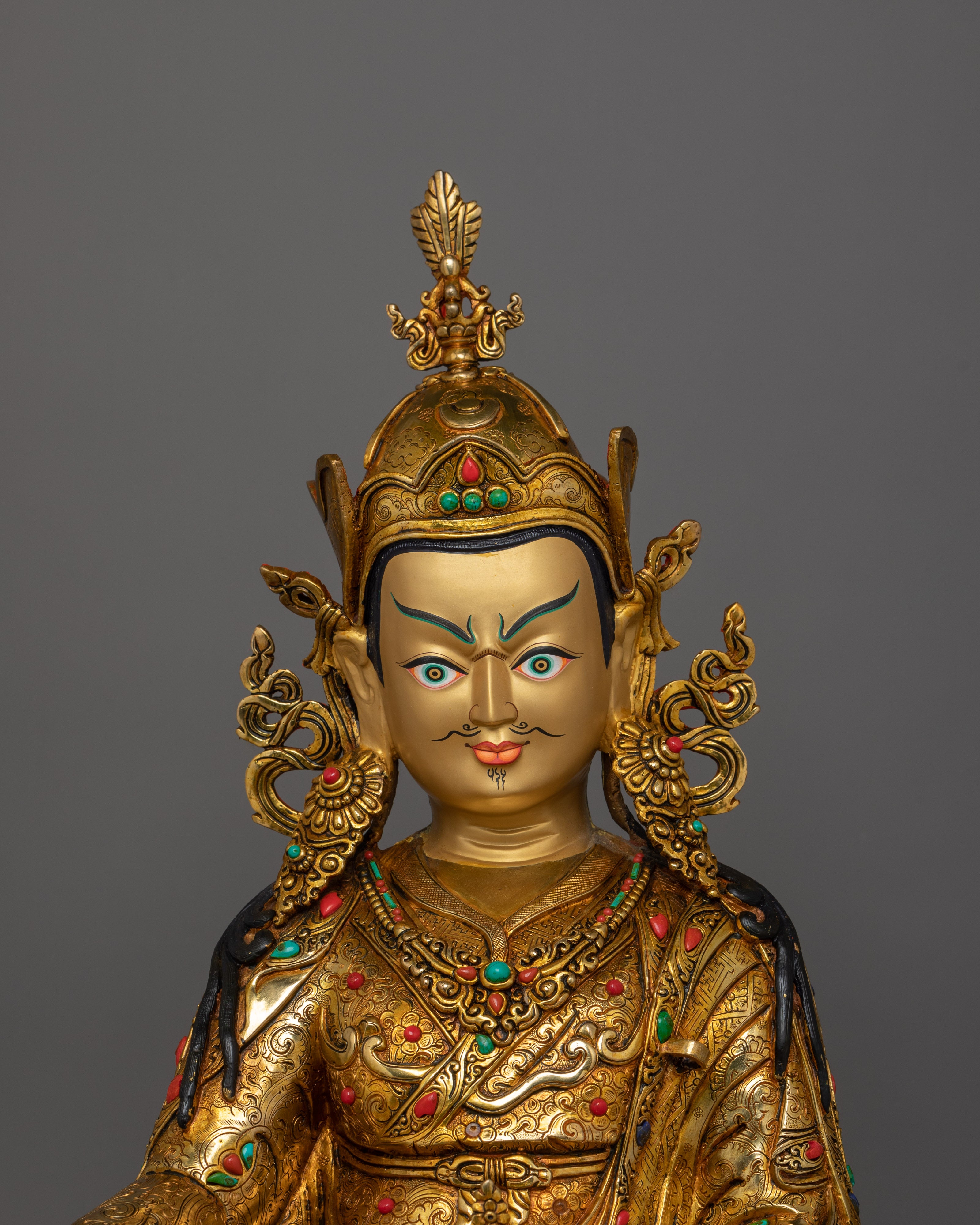 Handcrafted Statue of Guru Rinpoche With Consort | Tibetan Tantric Master with Dakini