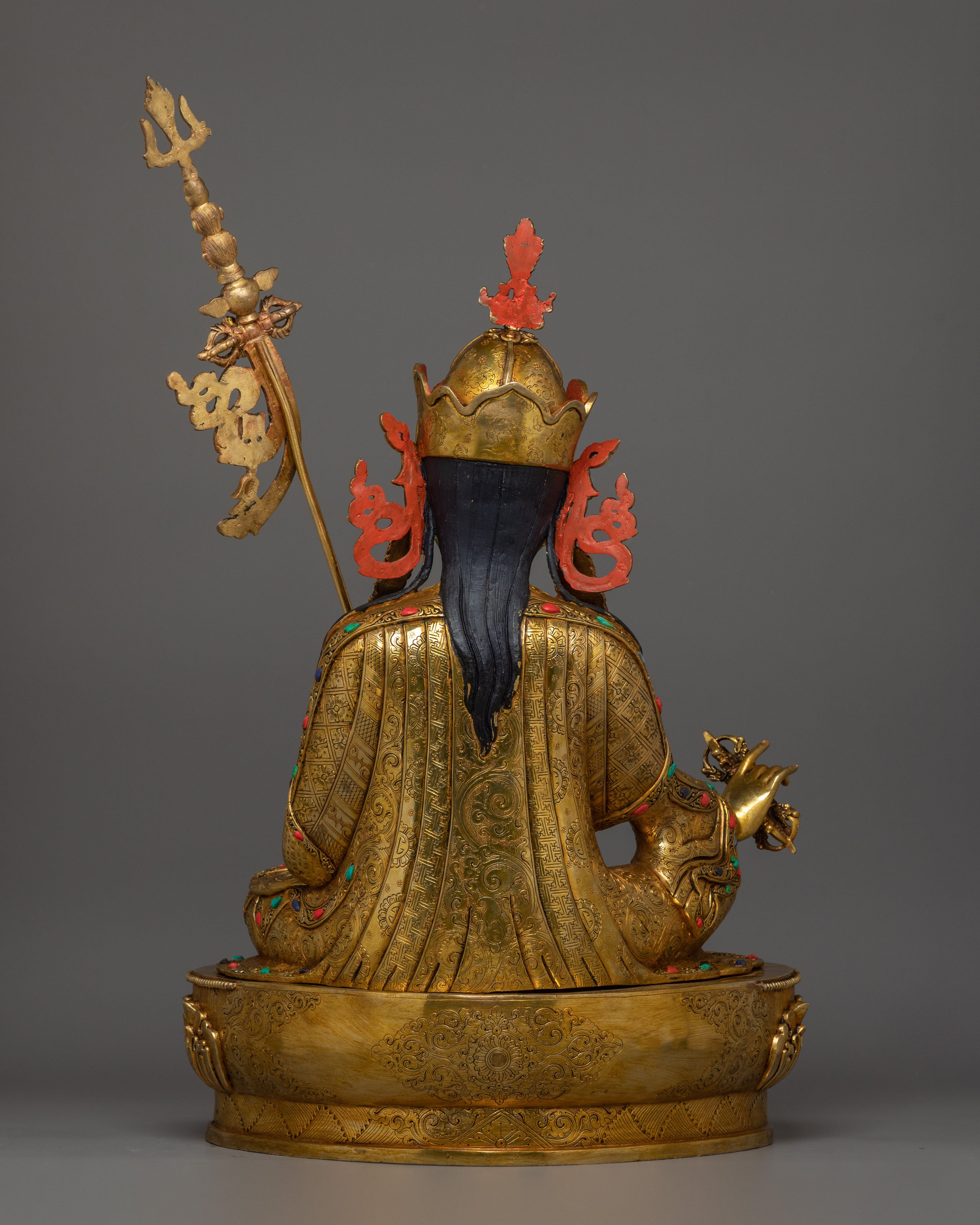 Handcrafted Statue of Guru Rinpoche With Consort | Tibetan Tantric Master with Dakini