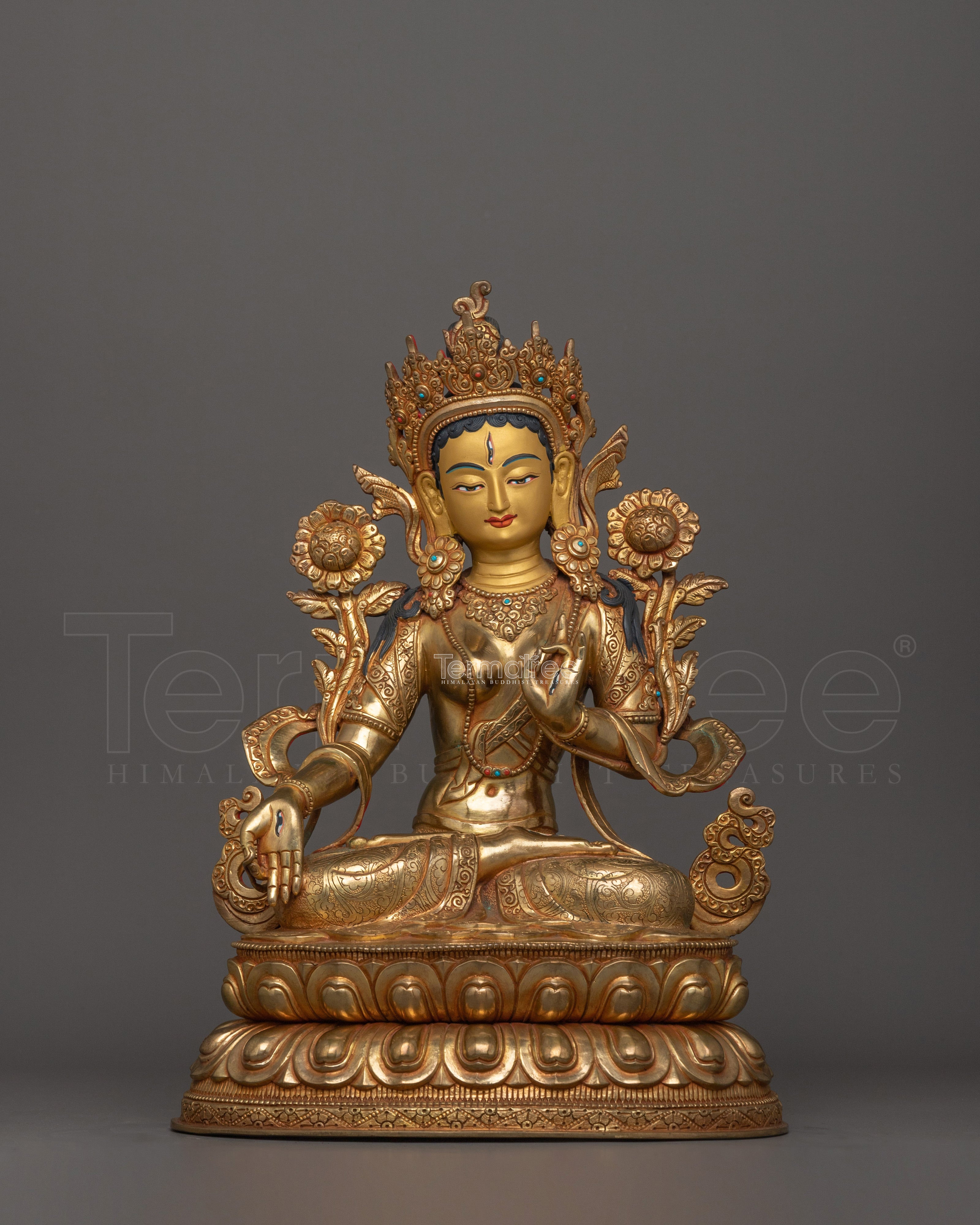 Handcrafted Statue of White Tara | The Radiant Deity of Longevity and Inner Peace