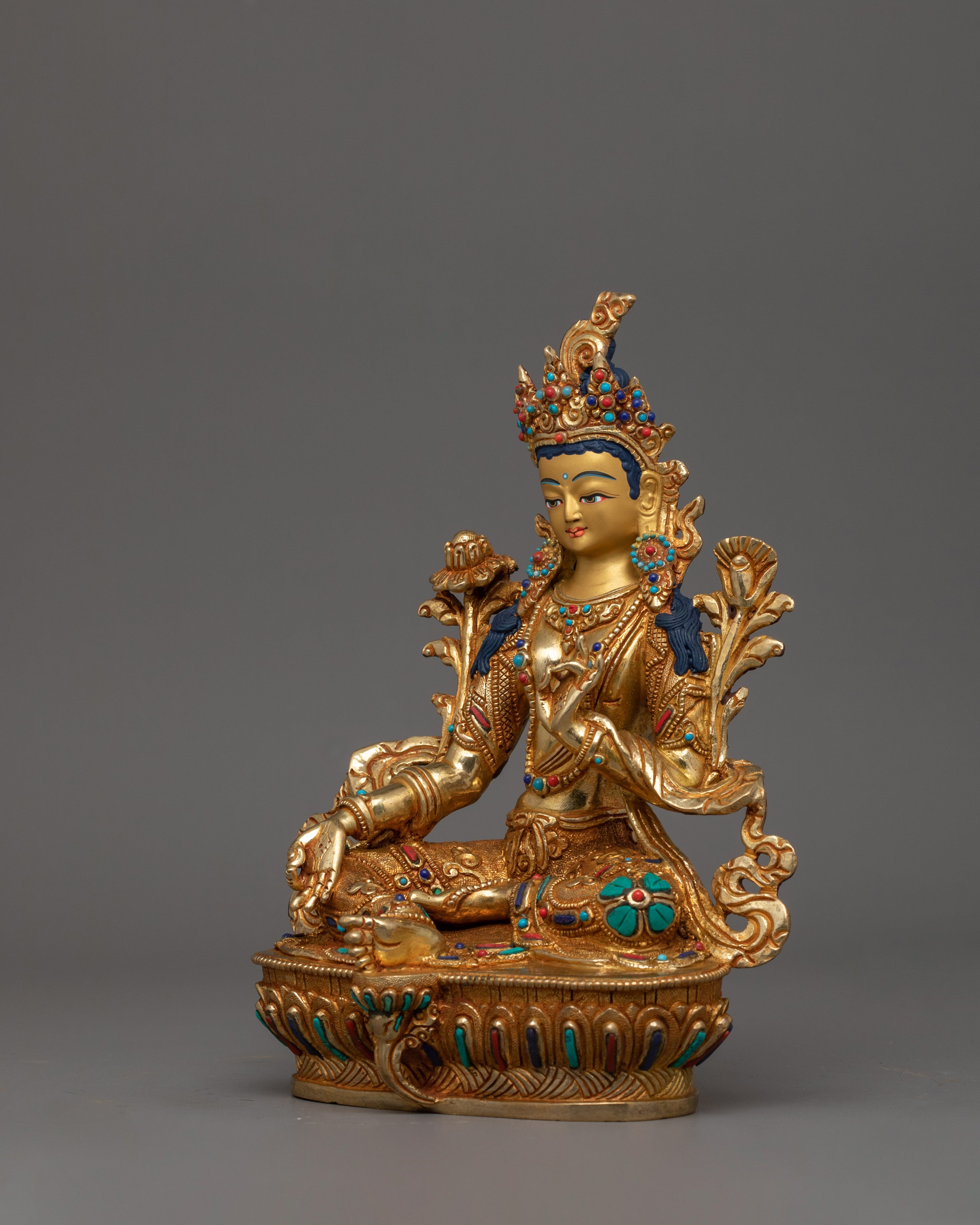 Traditional Statue of Green Tara | The Protector and Healer in Tibetan Buddhism