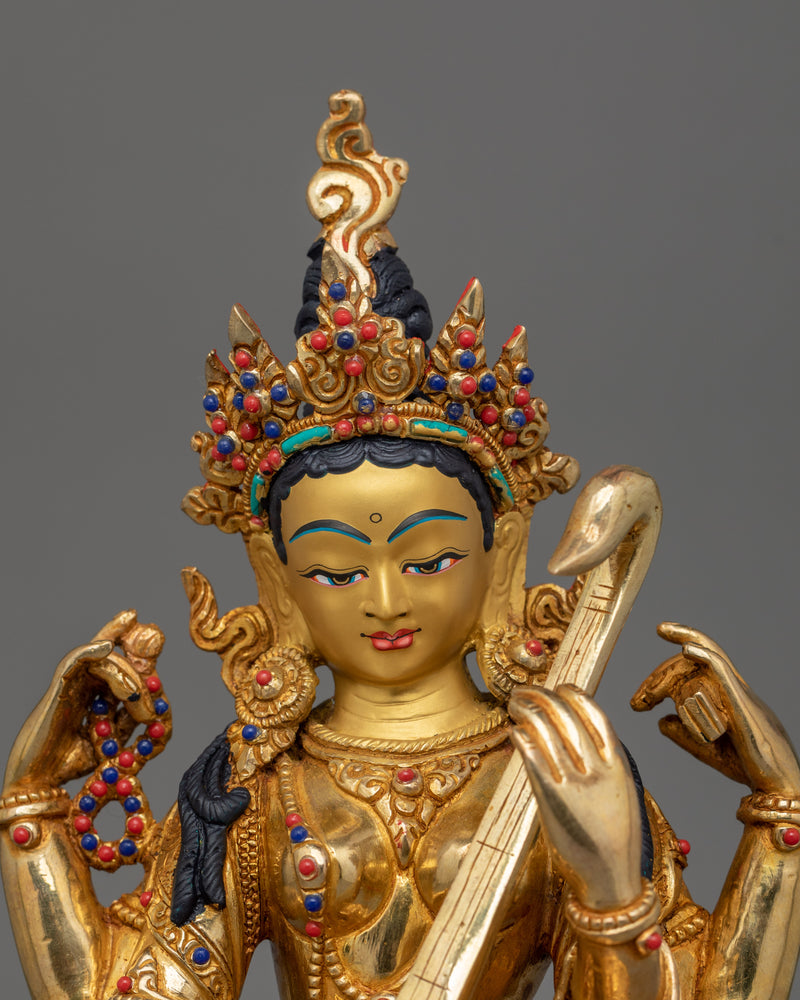 Traditional Statue of Saraswoti | The Goddess of Knowledge, Music, and Wisdom