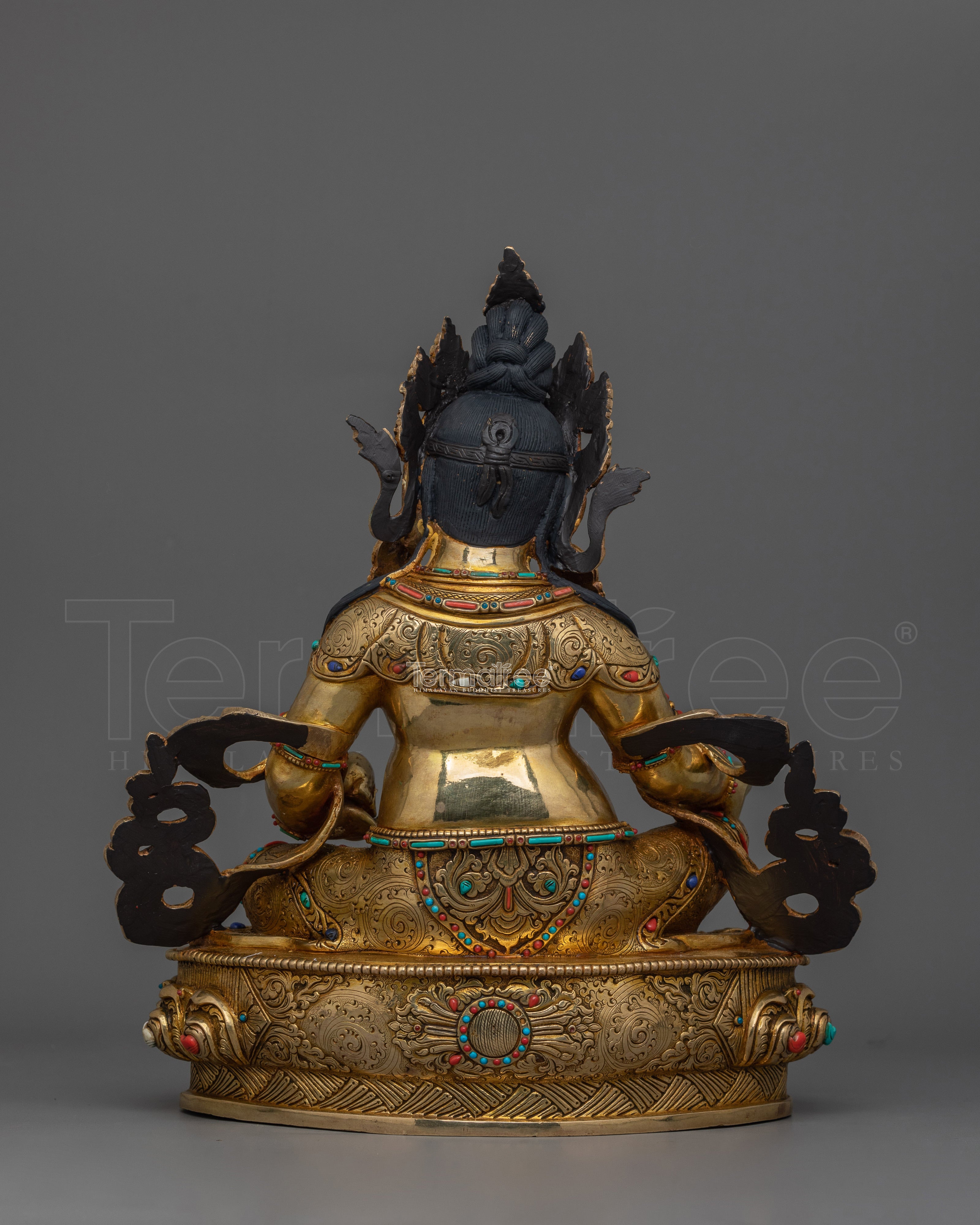 Dzambhala Himalayan Handmade Statue | 24k Gold Gilded Sculpture