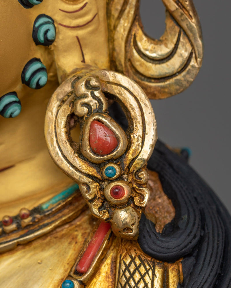 Dzambhala Himalayan Handmade Statue | 24k Gold Gilded Sculpture