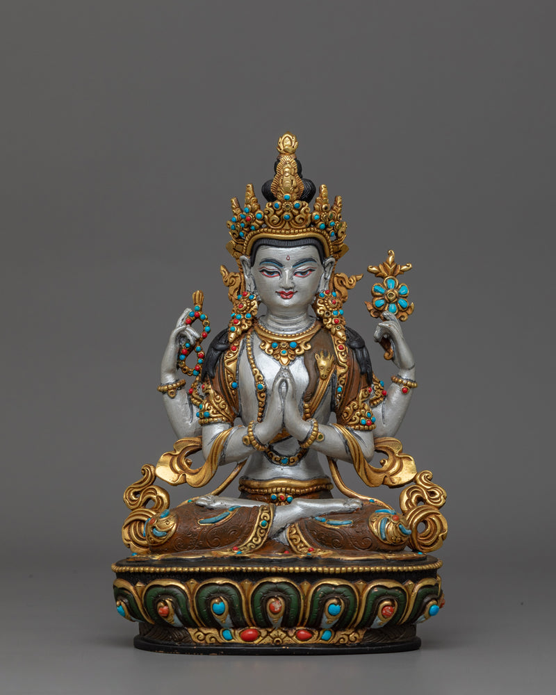 Handmade Bodhisattva Statue set | Guardian of Enlightenment and Dharma