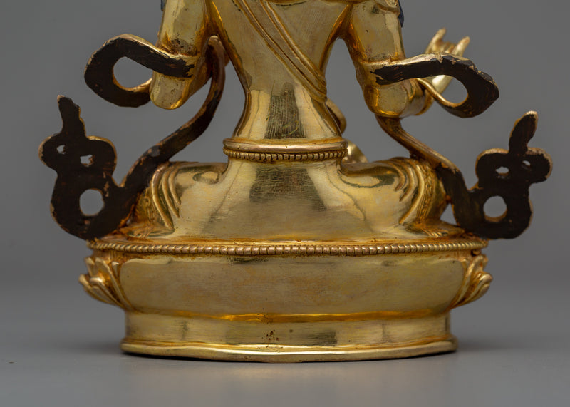 Handcrafted Statue of Saraswati | 24k Gold Gilded Sculpture