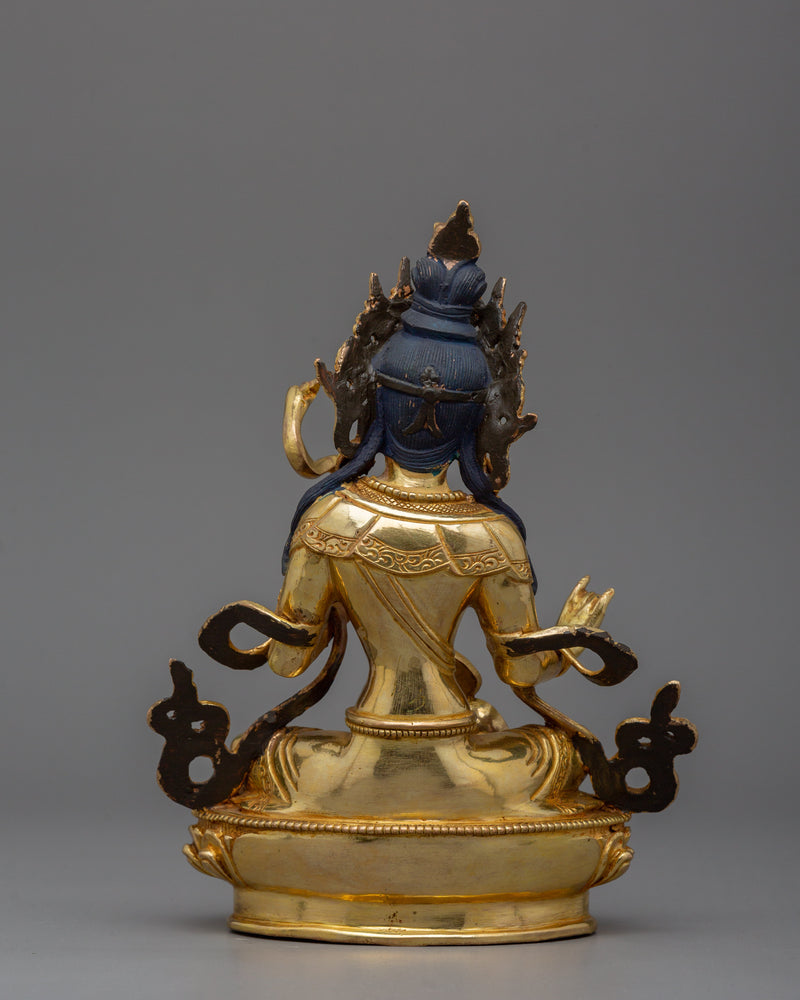 Handcrafted Statue of Saraswati | 24k Gold Gilded Sculpture