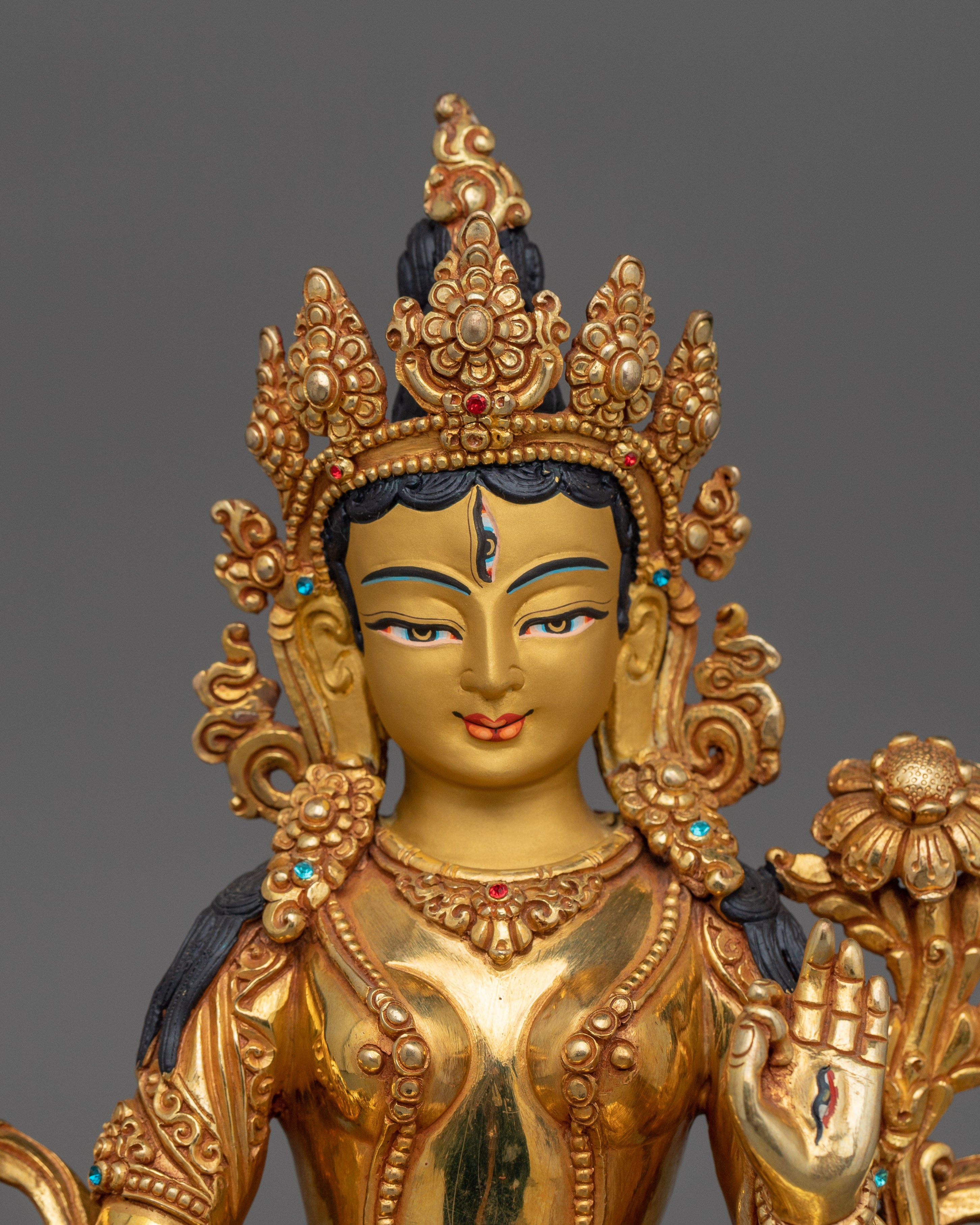 White Tara Statue With consort | Goddess of Healing and Longevity