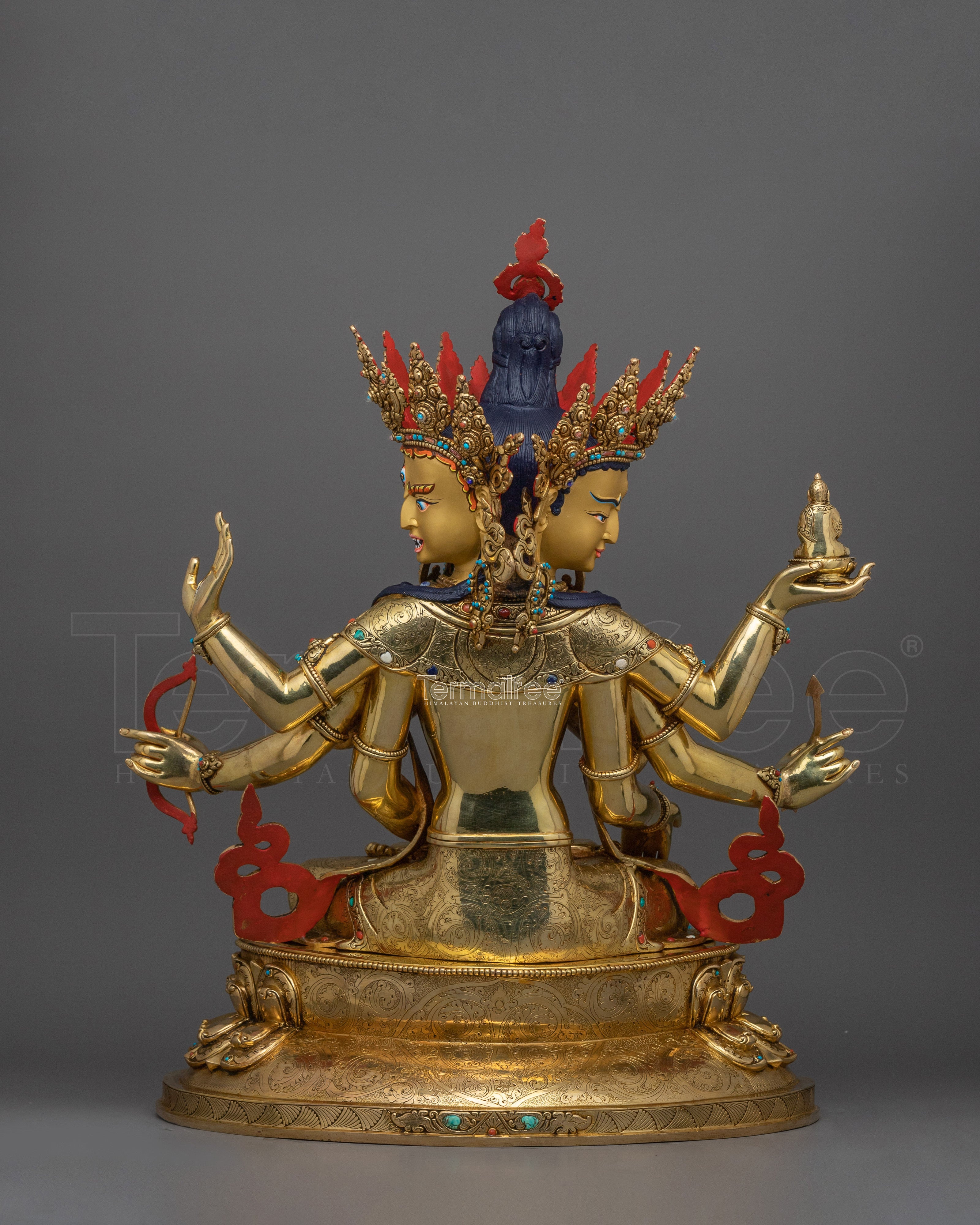 Himalayan Handcrafted Statue of Namgyalma | Three-Faced Sculpture
