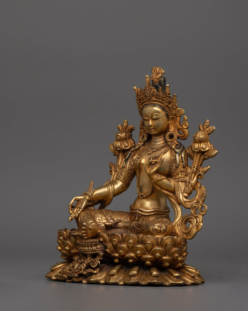 Tibetan Buddhist Goddess Green Tara | Sacred Feminine Energy and Prosperity Deity