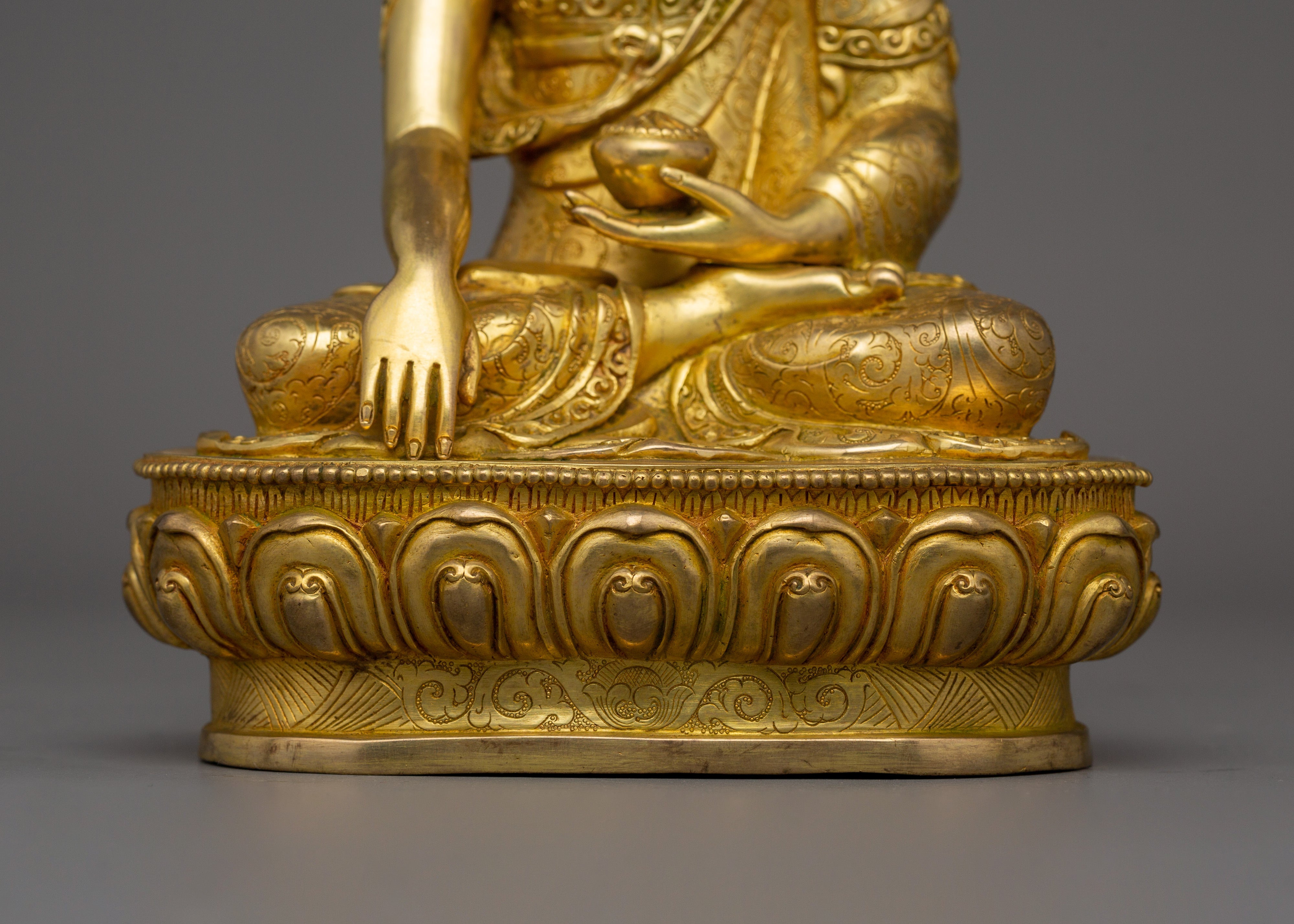 Shakyamuni Buddha Handmade figurine | 24K Gold Gilded Buddha