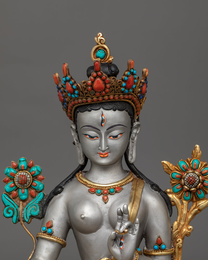 White Tara Handmade Statue | Goddess of Compassion and Eternal Life