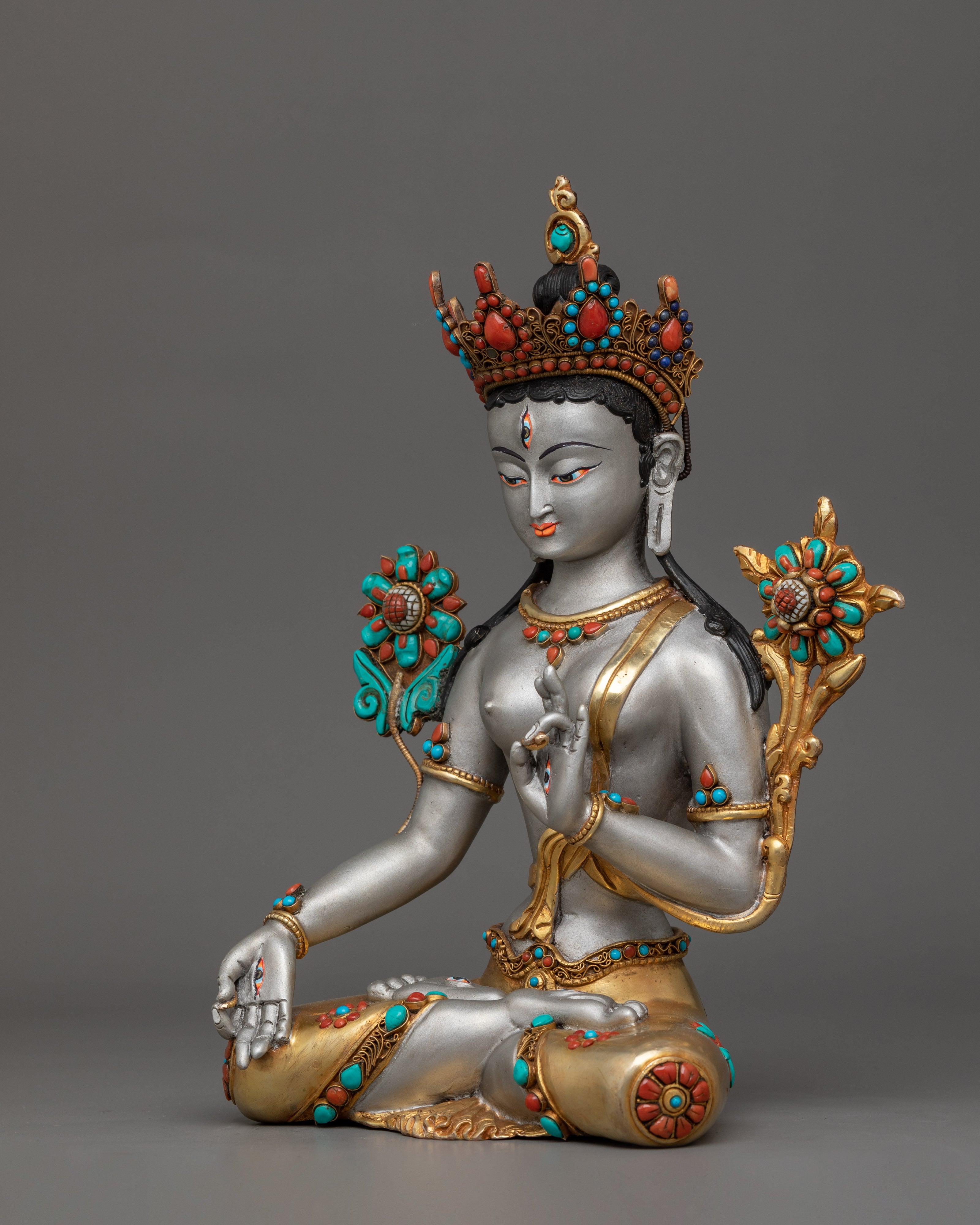 White Tara Handmade Statue | Goddess of Compassion and Eternal Life