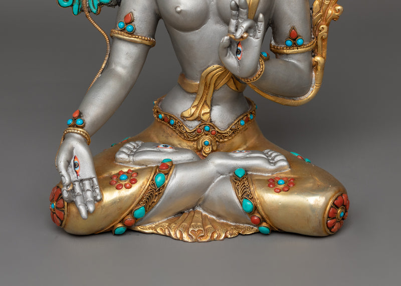 White Tara Handmade Statue | Goddess of Compassion and Eternal Life