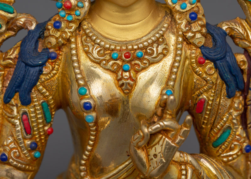 Handcrafted Green Tara Figurine | Bodhisattva of Protection