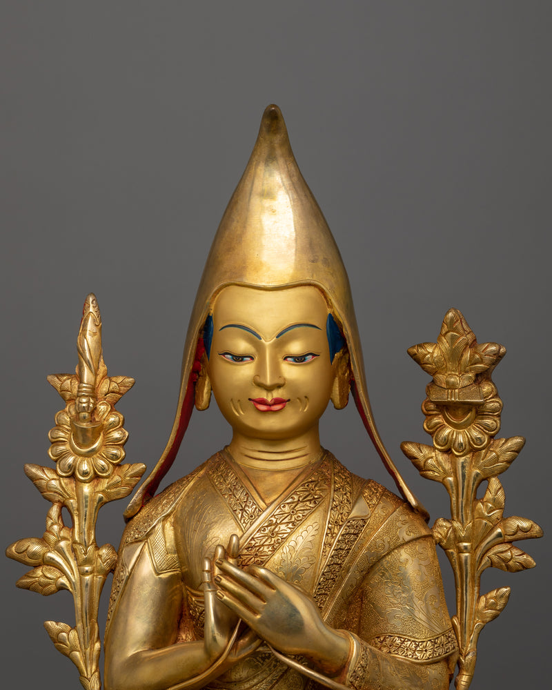 Himalayan Statue Set of Tsongkhapa | The Embodiment of Compassion and Wisdom