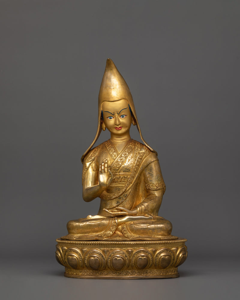 Himalayan Statue Set of Tsongkhapa | The Embodiment of Compassion and Wisdom
