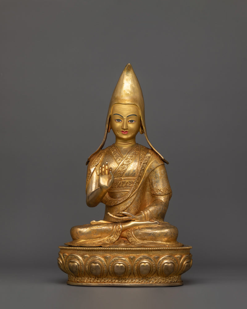 Himalayan Statue Set of Tsongkhapa | The Embodiment of Compassion and Wisdom