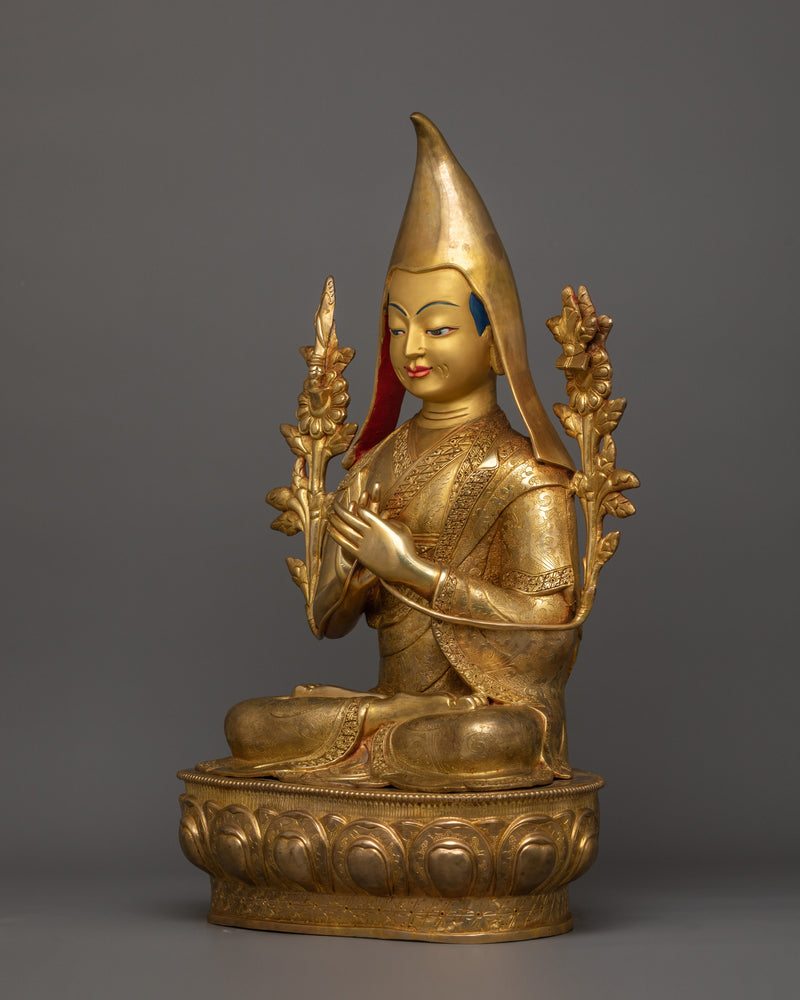 Himalayan Statue Set of Tsongkhapa | The Embodiment of Compassion and Wisdom