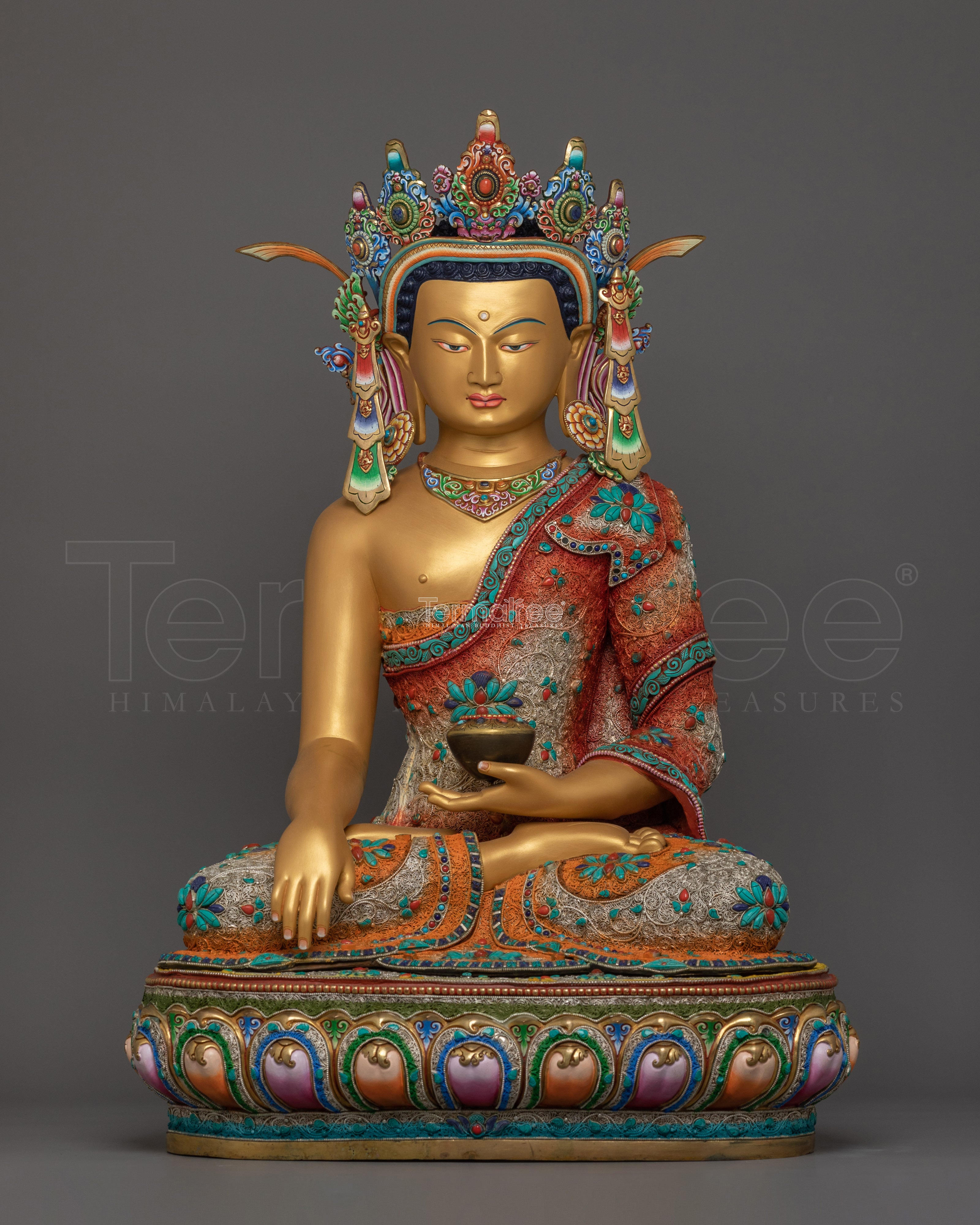Royal Shakyamuni Buddha with Beautiful Crown | Divine Wisdom Symbol