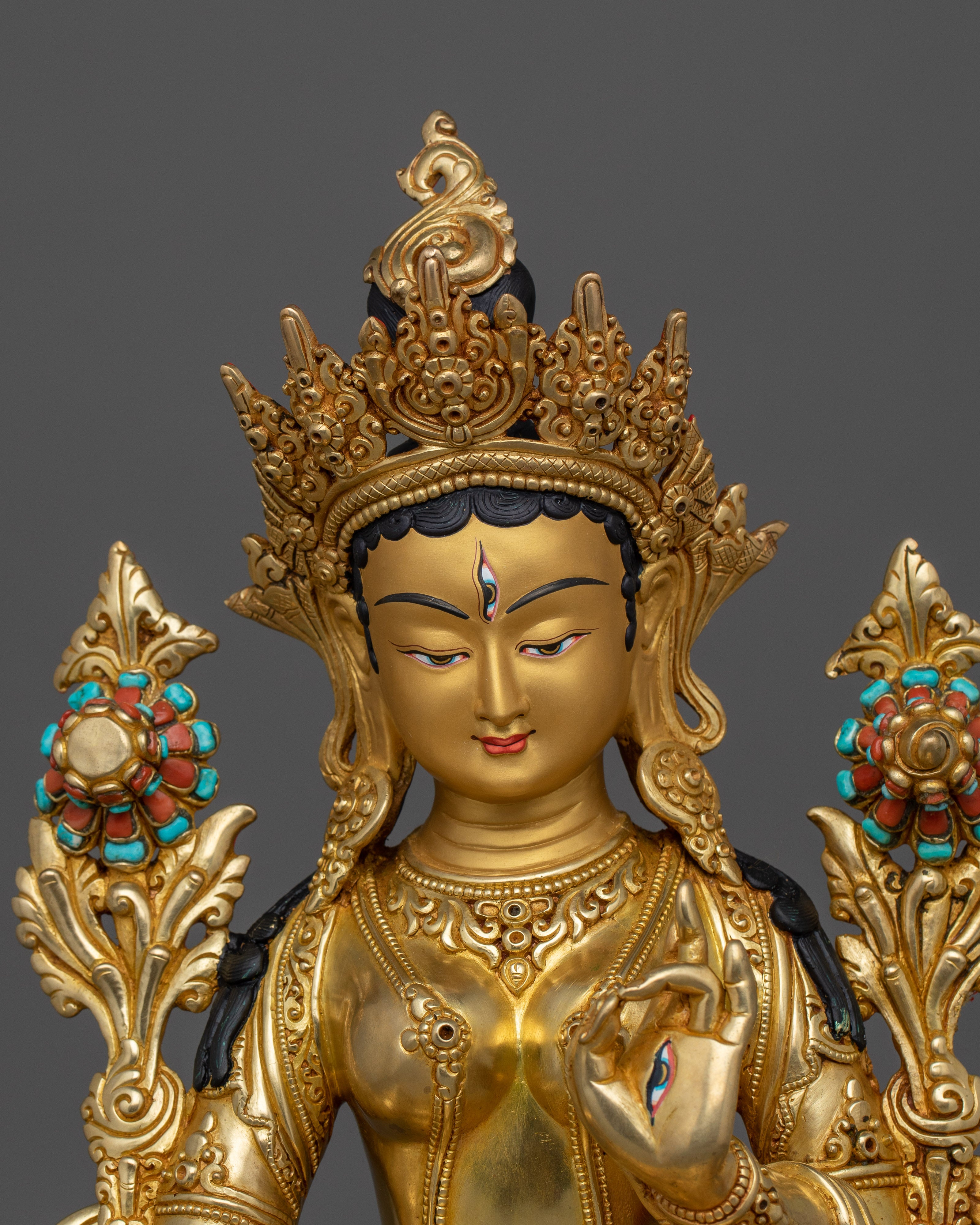 Handcrafted Goddess White Tara Statue | Tara for Longevity and Healing