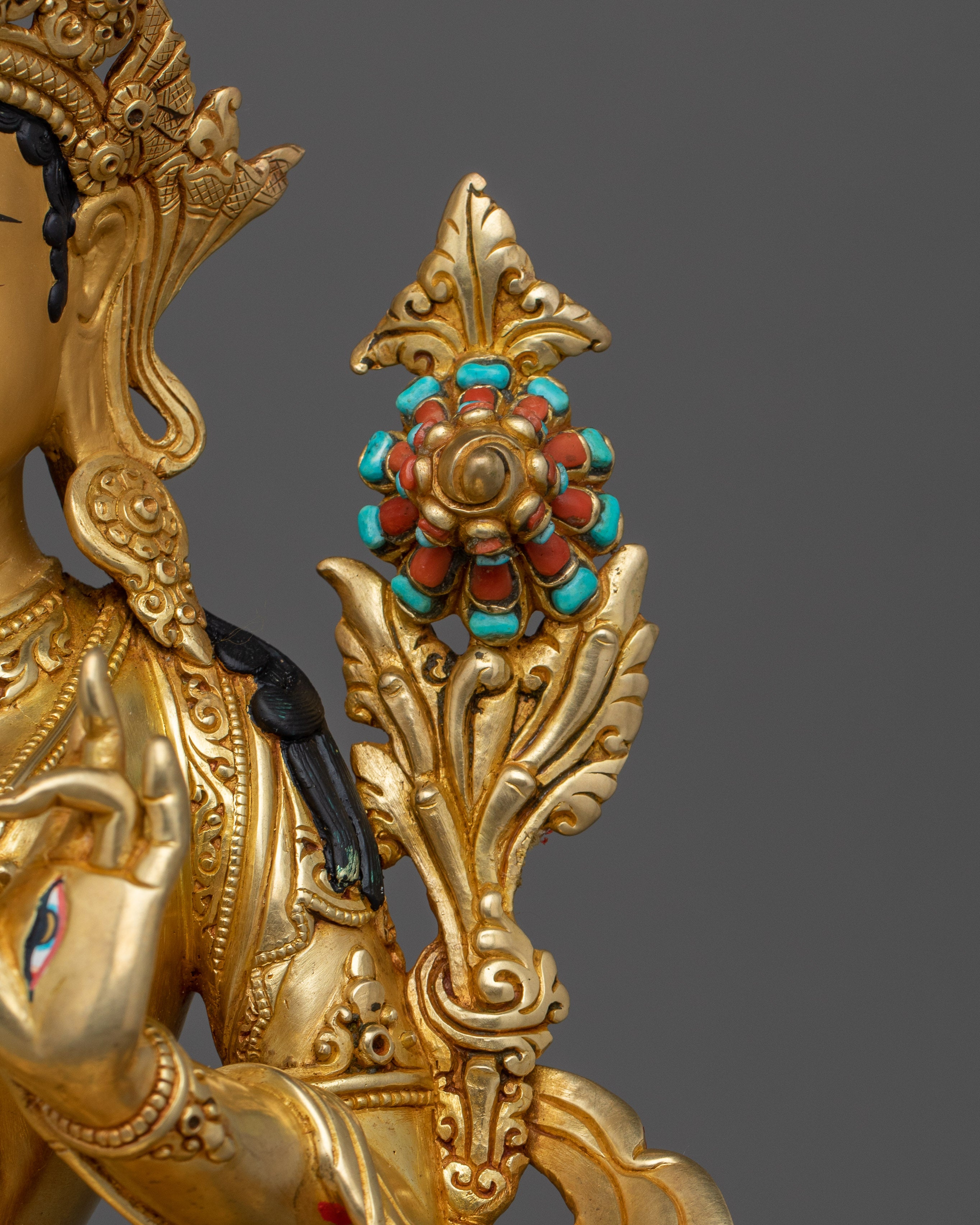 Handcrafted Goddess White Tara Statue | Tara for Longevity and Healing