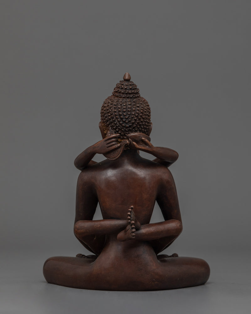 Traditional Sculpture of Samanthabhadra with consort | The Unifier of Wisdom