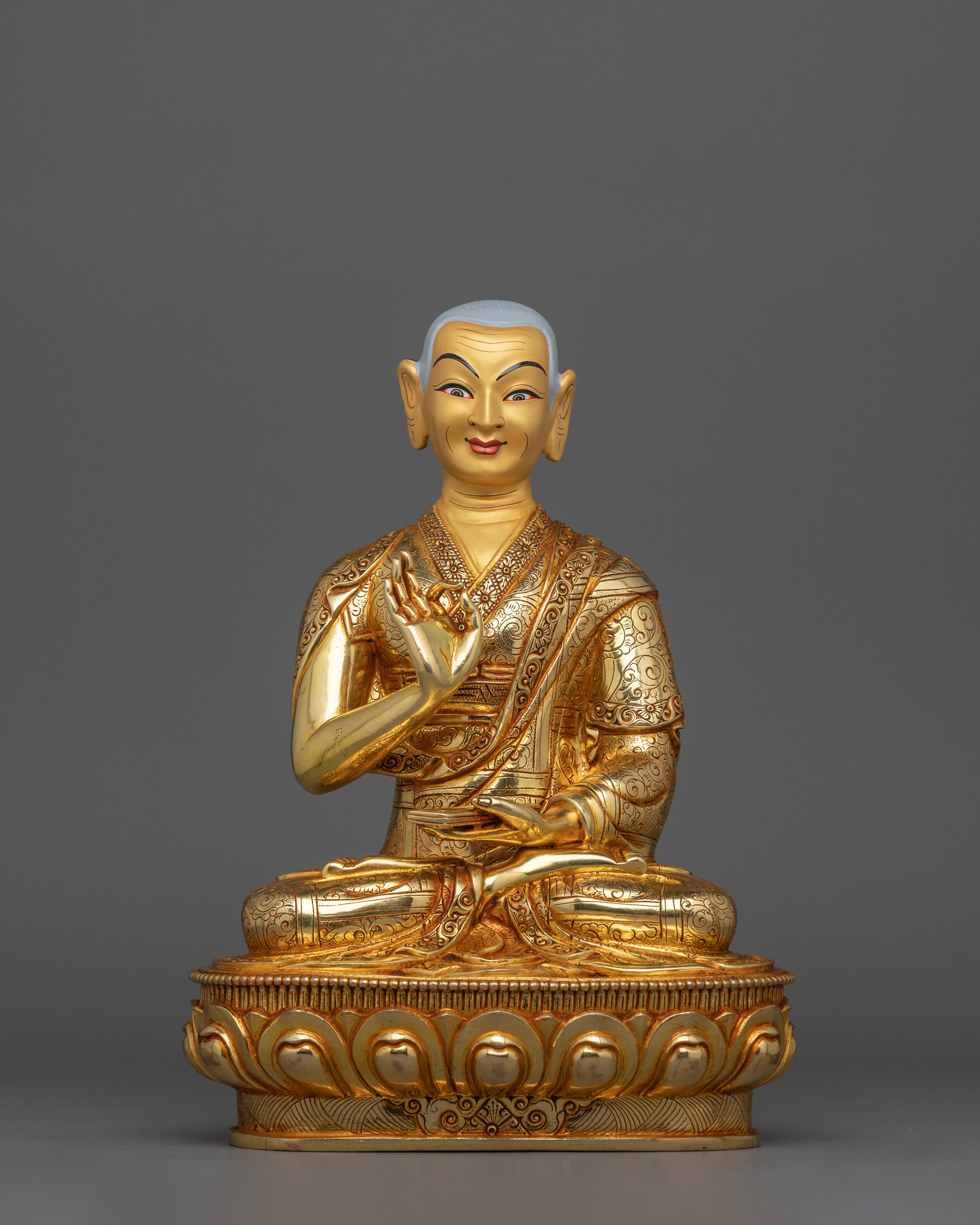 Tibetan Sculpture of Tsongkhapa Set | Tsongkhapa with Two Disciples