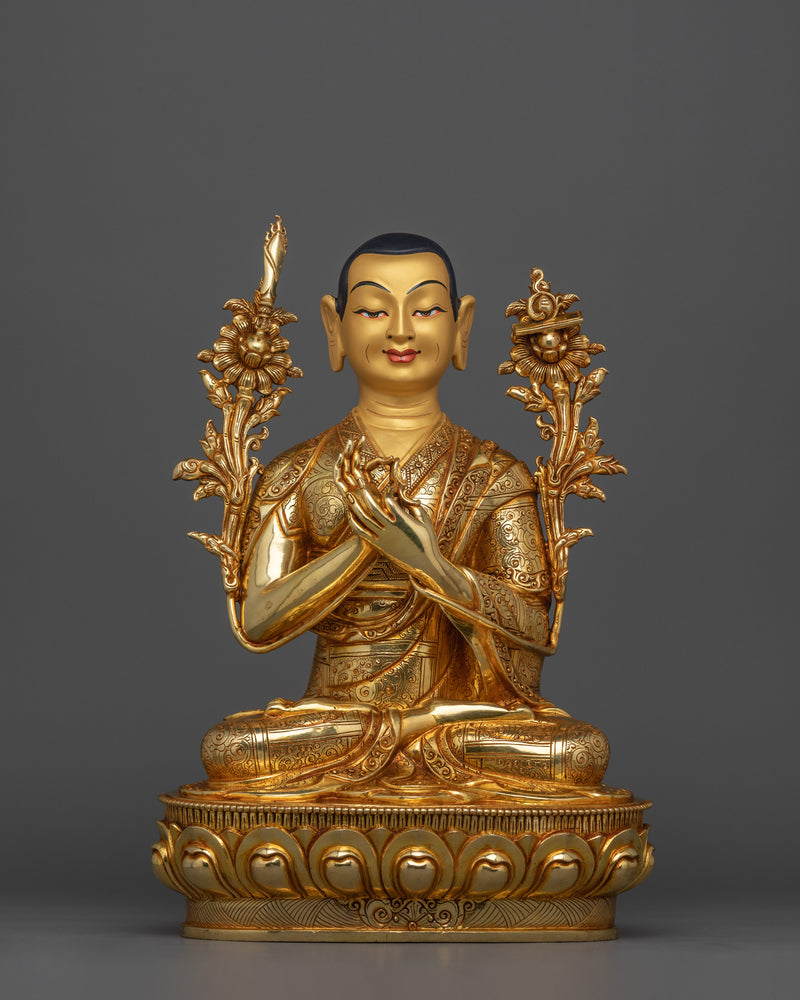 Tibetan Sculpture of Tsongkhapa Set | Tsongkhapa with Two Disciples