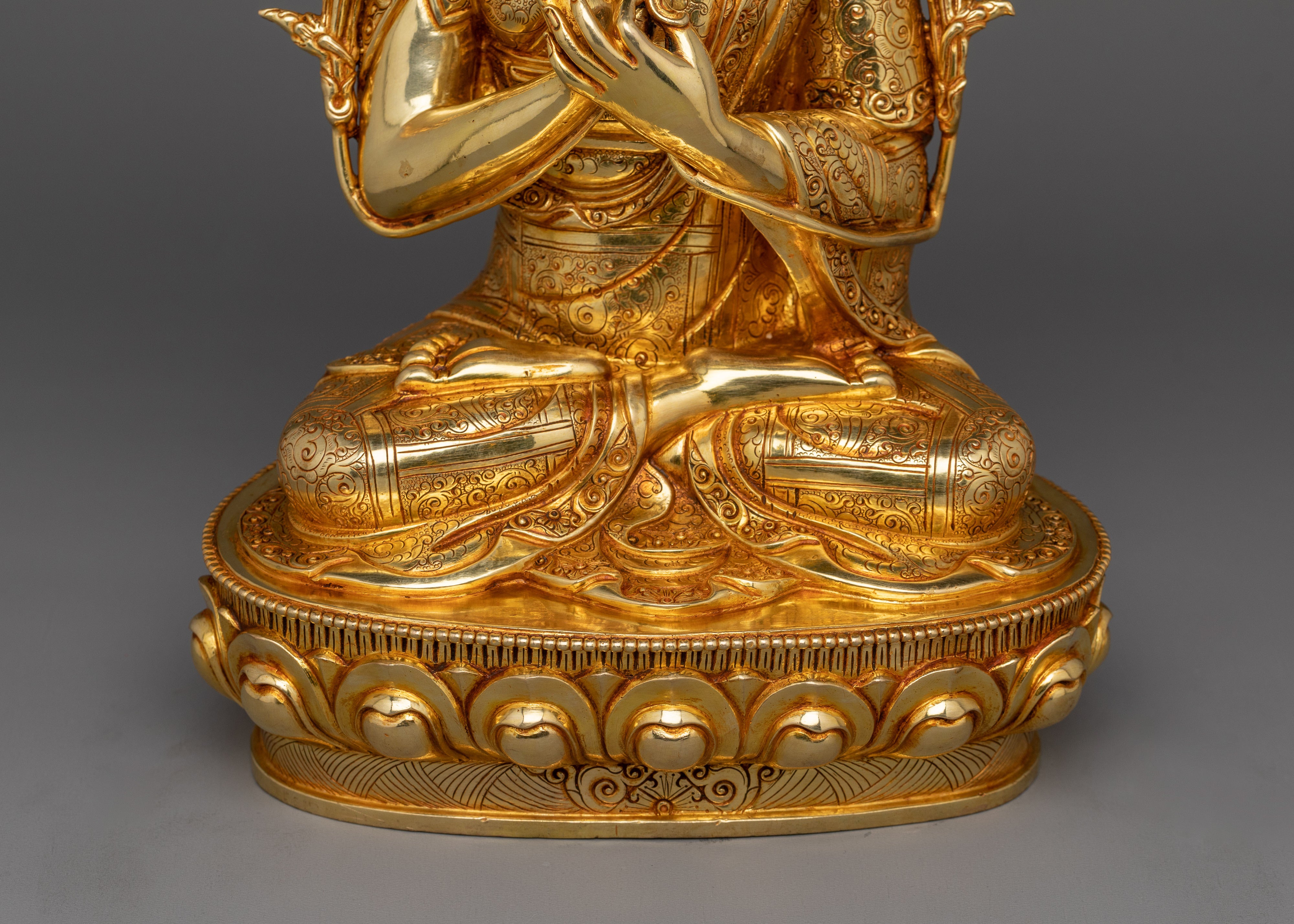 Tibetan Sculpture of Tsongkhapa Set | Tsongkhapa with Two Disciples
